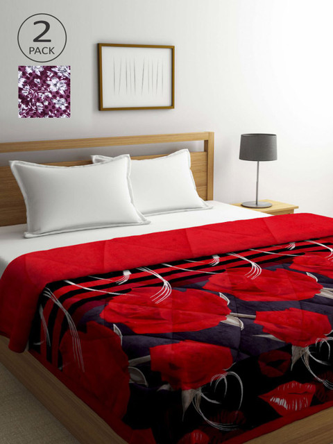 KLOTTHE Red Set of 2 Floral Heavy Winter Double Bed Quilt
KLOTTHE Red Set of 2 Floral Heavy Winter Double Bed Quilt