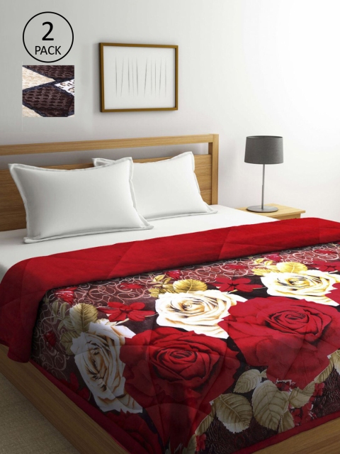 KLOTTHE Set Of 2 Red & Coffee Brown Floral Printed Fur Heavy Winter Double Bed Quilt
KLOTTHE Set Of 2 Red & Coffee Brown Floral Printed Fur Heavy Winter Double Bed Quilt
