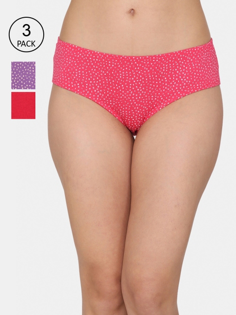 Rosaline by Zivame Women Pack Of 3 Assorted Hipster Briefs