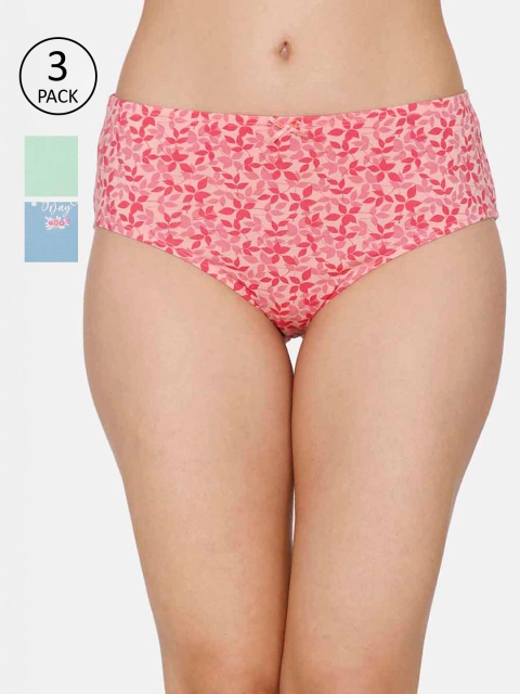 Zivame Women Pack of 3 Assorted Hipster Briefs