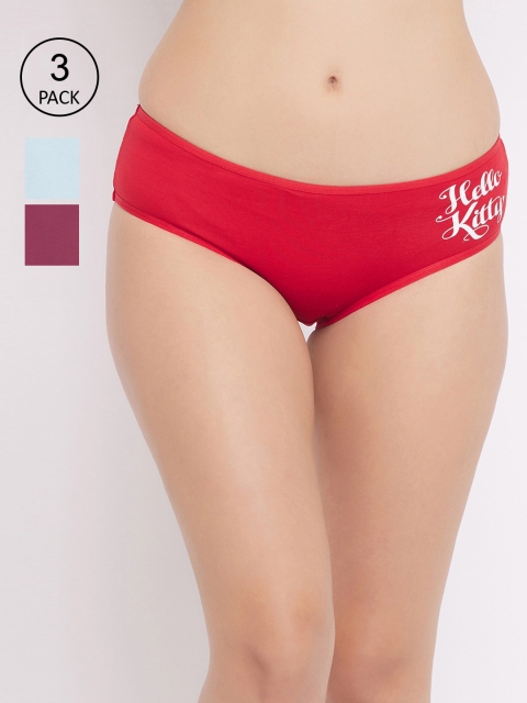 Clovia Women Pack Of 3 Hello Kitty Printed Mid-Rise Cotton Hipster Briefs COMPN1306S, Red
Clovia Women Pack Of 3 Hello Kitty Printed Mid-Rise Cotton Hipster Briefs COMPN1306S, Red