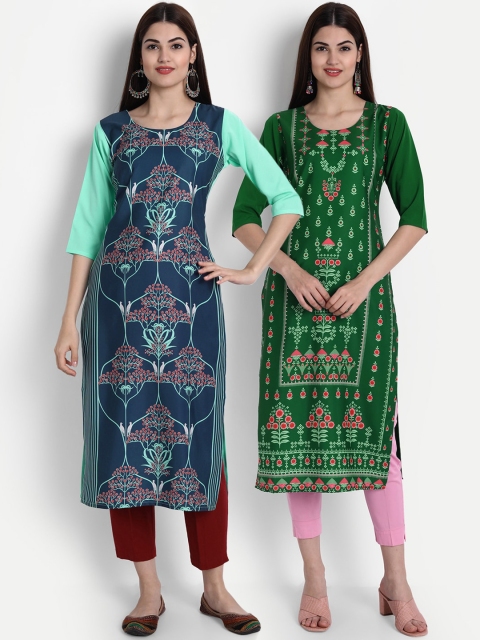 1 Stop Fashion Women Set of 2 Multicolour Blue & Green Ethnic Motifs Printed Crepe Kurta
1 Stop Fashion Women Set of 2 Multicolour Blue & Green Ethnic Motifs Printed Crepe Kurta