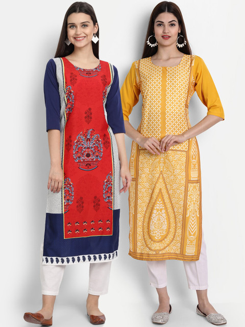 1 Stop Fashion Women Pack of 2 Digital Print Straight Kurtas, Multi
1 Stop Fashion Women Pack of 2 Digital Print Straight Kurtas, Multi