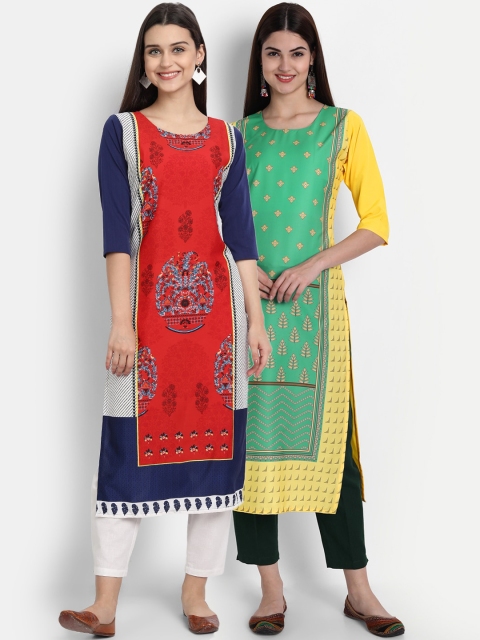 1 Stop Fashion Women Pack of 2 Ethnic Motifs Print Round Neck Straight Kurtas, Orange
1 Stop Fashion Women Pack of 2 Ethnic Motifs Print Round Neck Straight Kurtas, Orange