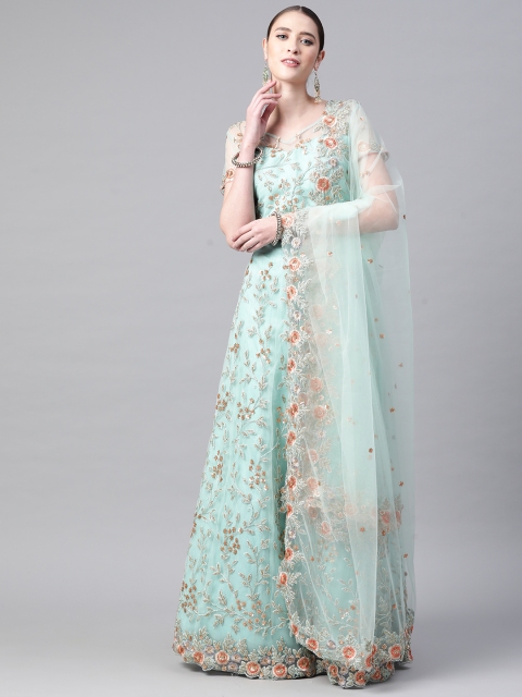 Readiprint Fashions Blue & Peach-Coloured Embellished Semi-Stitched Lehenga & Unstitched Blouse With Dupatta
Readiprint Fashions Blue & Peach-Coloured Embellished Semi-Stitched Lehenga & Unstitched Blouse With Dupatta