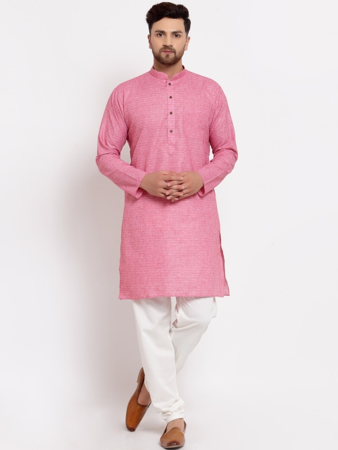 MOHANLAL SONS Men Pink Striped Kurta