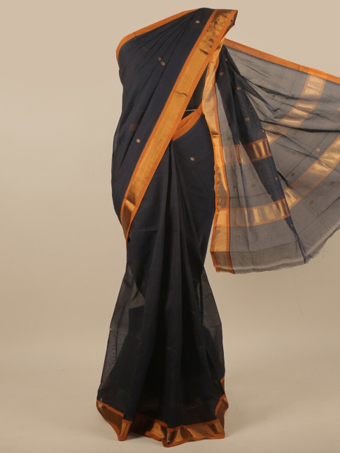 Pothys Navy Blue Woven design Pure Cotton Saree