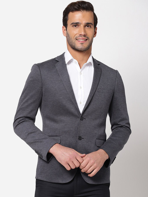 AD By Arvind Men Grey Solid Single Breasted Formal Blazer 
AD By Arvind Men Grey Solid Single Breasted Formal Blazer
