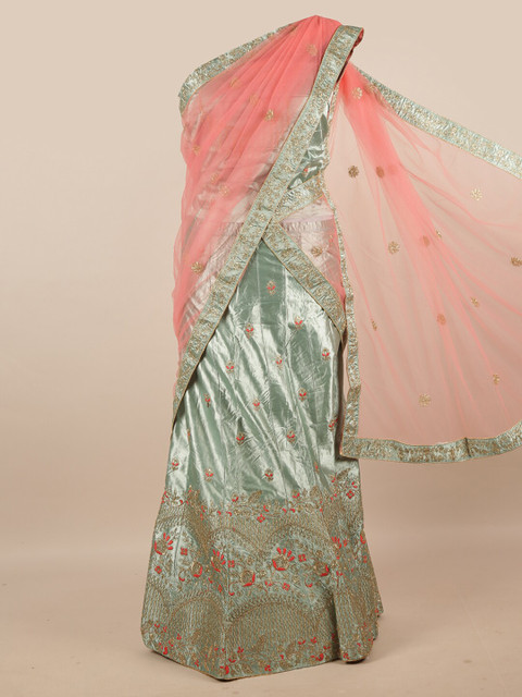 Pothys Women Pink Embroidered Unstitched Lehenga & Blouse With Dupatta 
Pothys Women Pink Embroidered Unstitched Lehenga & Blouse With Dupatta