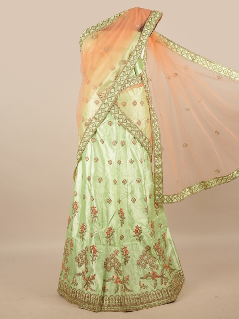 Pothys Peach-Coloured & Green Embroidered Beads and Stones Unstitched Lehenga & Blouse With Dupatta
Pothys Peach-Coloured & Green Embroidered Beads and Stones Unstitched Lehenga & Blouse With Dupatta