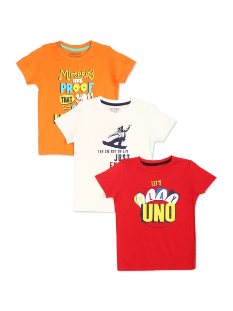 Cherokee Boys Assorted Typography 3 Printed T-shirt
