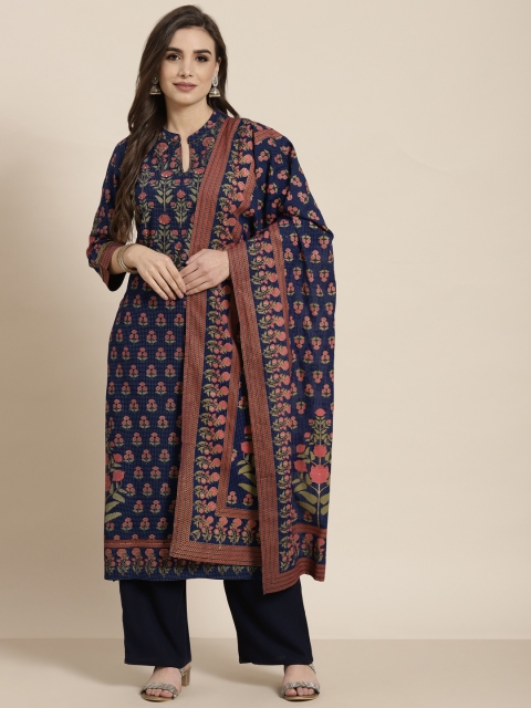 Juniper Women Navy Blue & Red Floral Print Beads & Stones Kurta with Palazzos & Dupatta
Juniper Women Navy Blue & Red Floral Print Beads & Stones Kurta with Palazzos & Dupatta