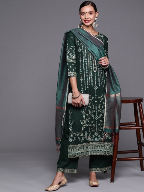 Indo Era Women Green & Beige Ethnic Motifs Printed Kurta with Palazzos & With Dupatta
Indo Era Women Green & Beige Ethnic Motifs Printed Kurta with Palazzos & With Dupatta