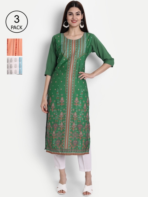 1 Stop Fashion Women Green, White & Orange Ethnic Motifs Printed Set of 3 Crepe Kurta
1 Stop Fashion Women Green, White & Orange Ethnic Motifs Printed Set of 3 Crepe Kurta