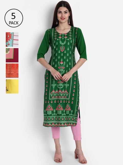 1 Stop Fashion Women Multicoloured Floral Embroidered Mirror Work Crepe Kurta, Multi
1 Stop Fashion Women Multicoloured Floral Embroidered Mirror Work Crepe Kurta, Multi