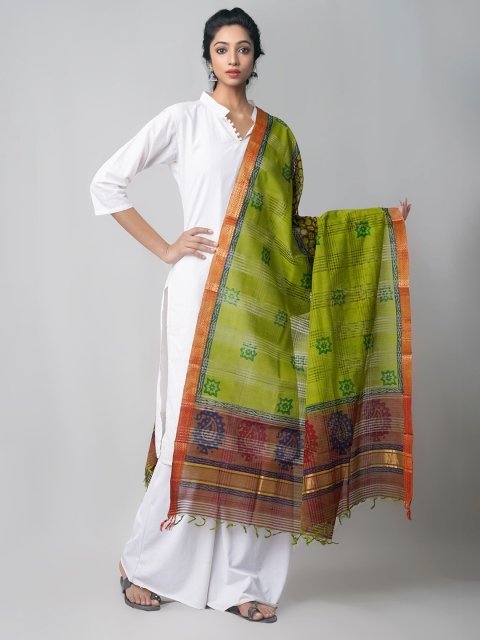 Unnati Silks Green & White Ethnic Motifs Printed Pure Cotton Block Print Dupatta with Zari
Unnati Silks Green & White Ethnic Motifs Printed Pure Cotton Block Print Dupatta with Zari
