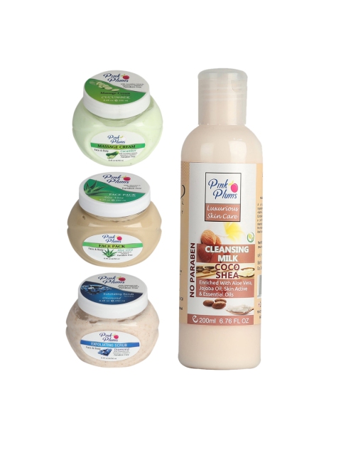 Pink Plums Pack of 4 Cucumber Aloe Vera Diamond & Cocoshea Facial Kit-250-200ml, Multi
Pink Plums Pack of 4 Cucumber Aloe Vera Diamond & Cocoshea Facial Kit-250-200ml, Multi