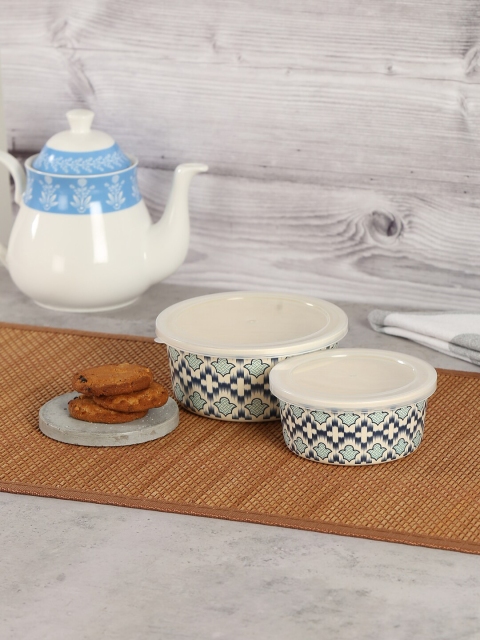 India Circus by Krsnaa Mehta Set Of 2 Blue & Off-White Printed Bamboo Food Containers
India Circus by Krsnaa Mehta Set Of 2 Blue & Off-White Printed Bamboo Food Containers