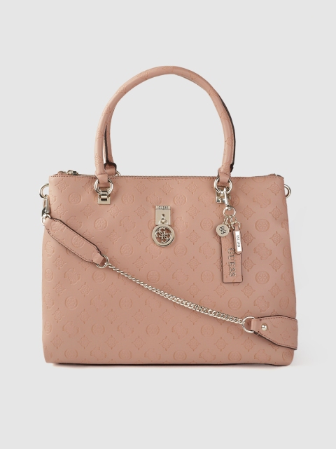GUESS Peach-Coloured Ethnic Motifs Textured Structured Handheld Bag with Tab & Pouch
GUESS Peach-Coloured Ethnic Motifs Textured Structured Handheld Bag with Tab & Pouch