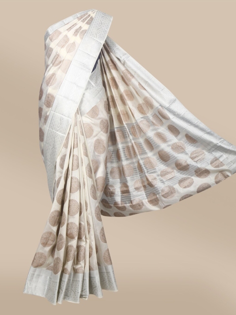 The Chennai Silks Silver-Toned & Gold-Toned Woven Design Zari Jute Cotton Fusion Saree
The Chennai Silks Silver-Toned & Gold-Toned Woven Design Zari Jute Cotton Fusion Saree