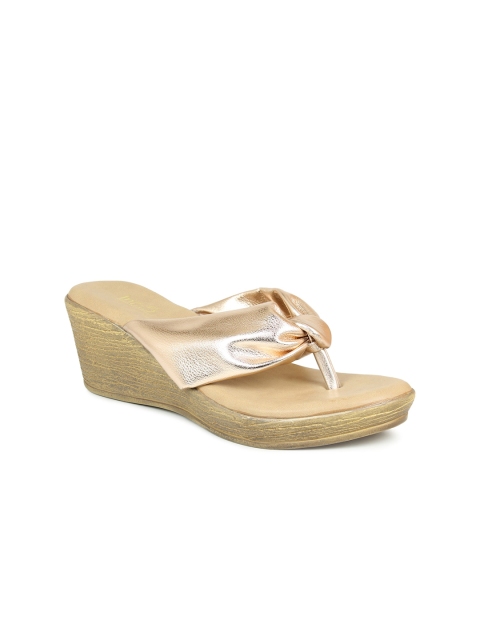 Inc 5 Gold-Toned Wedge Sandals