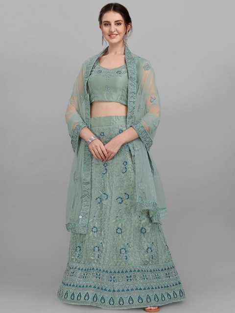 V SALES Sea Green & Silver-Toned Embroidered Zari Work Semi-Stitched Lehenga & Unstitched Blouse With Dupatta
V SALES Sea Green & Silver-Toned Embroidered Zari Work Semi-Stitched Lehenga & Unstitched Blouse With Dupatta