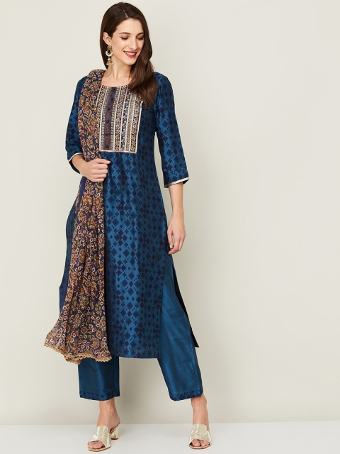 Melange by Lifestyle Women Blue Ethnic Motifs Yoke Design Kurta & Trousers With Dupatta
Melange by Lifestyle Women Blue Ethnic Motifs Yoke Design Kurta & Trousers With Dupatta