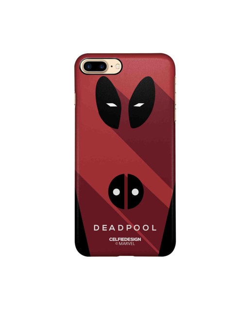 CelfieDesign Maroon & Black Minimalistic Deadpool Printed Plastic iPhone 8 Plus Back Case