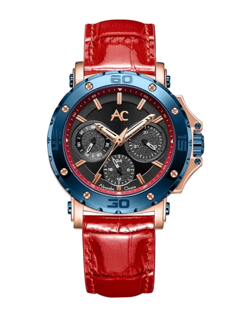 Alexandre Christie Women Black Embellished Dial & Red Leather Straps Analogue Watch
Alexandre Christie Women Black Embellished Dial & Red Leather Straps Analogue Watch
