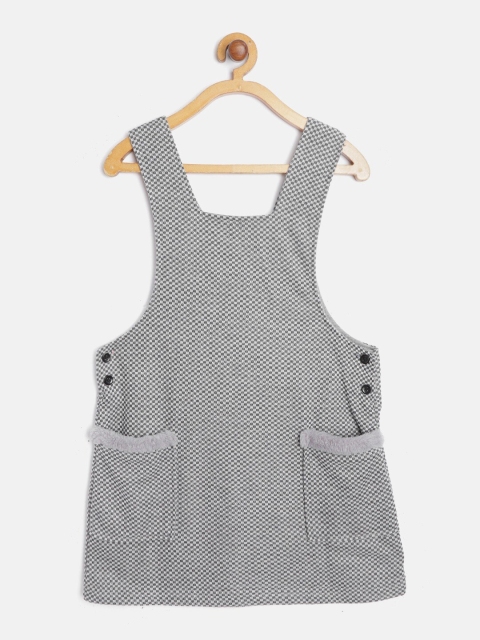 GOJI Black Solid Pinafore Dress