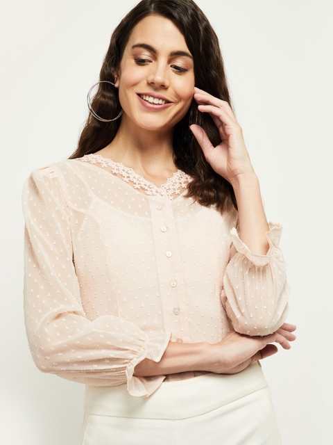 max Beige-Coloured Shirt Style Top