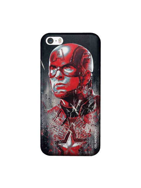 CelfieDesign Red & Black Captain America Printed iPhone SE Slim Back Case