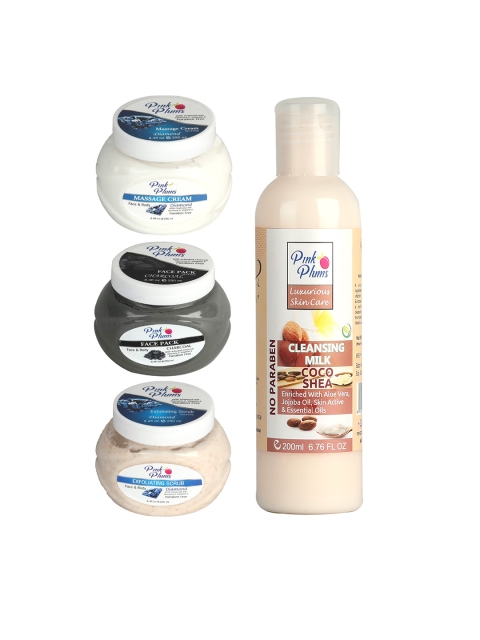 Pink Plums Men Women Paraben Free Aloevera Charcoal Gold Face & Body Massage Creams, Multi
Pink Plums Men Women Paraben Free Aloevera Charcoal Gold Face & Body Massage Creams, Multi