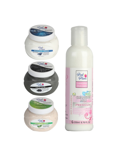 Pink Plums Paraben Free Aloevera, Cucumber & Jojoba Oil Enriched Face & Body Massage Kit, Multi
Pink Plums Paraben Free Aloevera, Cucumber & Jojoba Oil Enriched Face & Body Massage Kit, Multi