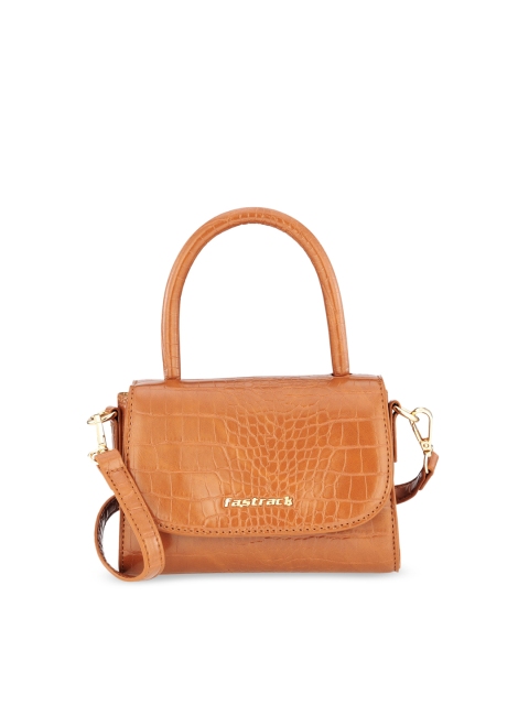 Fastrack Brown Animal Textured PU Structured Sling Bag