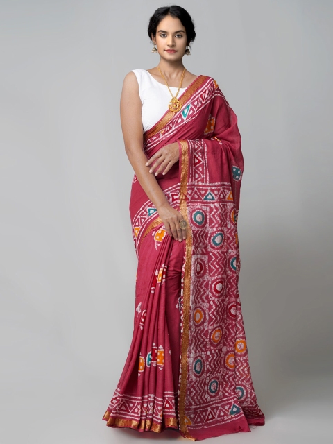 Unnati Silks Pink & Blue Batik Handloom Sustainable Zari Pure Cotton Block Print Saree
Unnati Silks Pink & Blue Batik Handloom Sustainable Zari Pure Cotton Block Print Saree