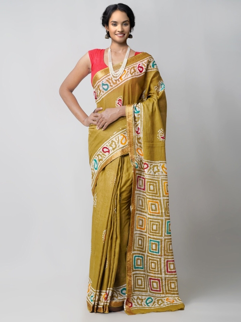 Unnati Silks Green & Blue Batik Zari Pure Cotton Handloom Sustainable Block Print Saree
Unnati Silks Green & Blue Batik Zari Pure Cotton Handloom Sustainable Block Print Saree