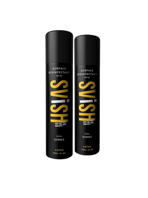 Svish On The Go Set Of 2 Aspen MultiSurface & Toilet Seat Disinfectant Spray 75ml, Black
Svish On The Go Set Of 2 Aspen MultiSurface & Toilet Seat Disinfectant Spray 75ml, Black