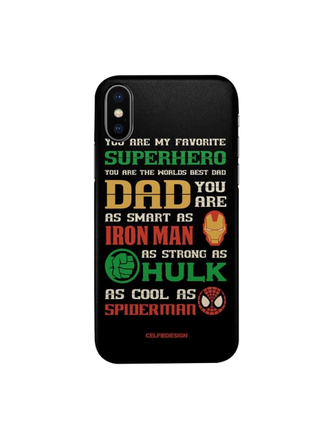 CelfieDesign Black & Off-White Superhero Dad Typography Printed iPhone XS Slim Back Case
CelfieDesign Black & Off-White Superhero Dad Typography Printed iPhone XS Slim Back Case