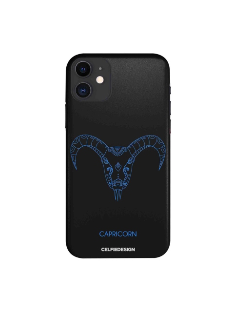 CelfieDesign Black & Blue Capricorn Printed iPhone 11 Slim Back Case