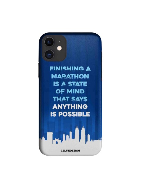 CelfieDesign Blue & White Anything Is Possible iPhone 11 Back Case