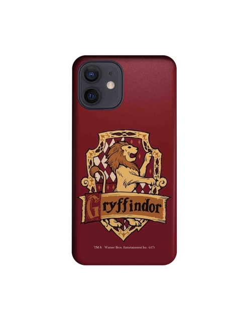 CelfieDesign Maroon & Yellow Crest Gryffindor Printed iPhone 12 Slim Back Case
