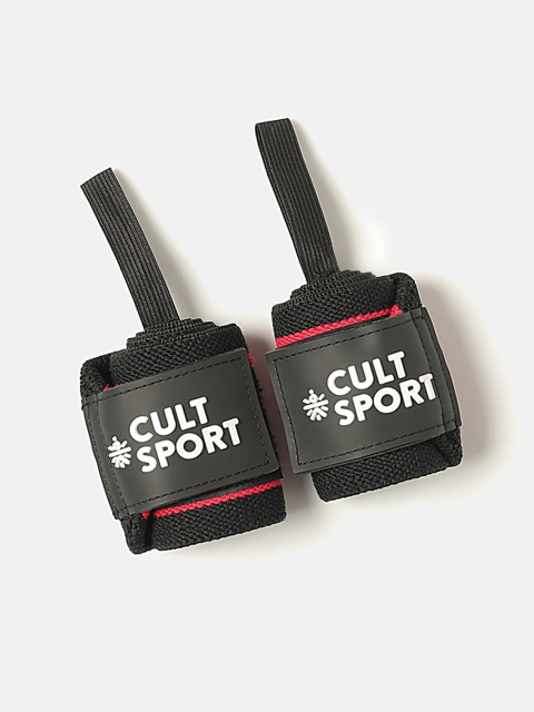 Cultsport Unisex Black & Red Wrist Protection Cotton Elastic Wrap