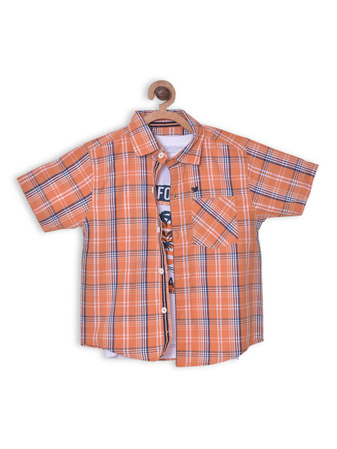 612 league Boys Orange Tartan Checked Casual Shirt 
612 league Boys Orange Tartan Checked Casual Shirt