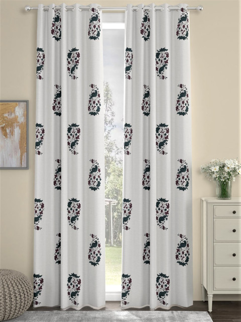 LA VERNE Cotton White & Maroon Set of 2 Hand Block Printed Ethnic Motifs Door Curtain
LA VERNE Cotton White & Maroon Set of 2 Hand Block Printed Ethnic Motifs Door Curtain