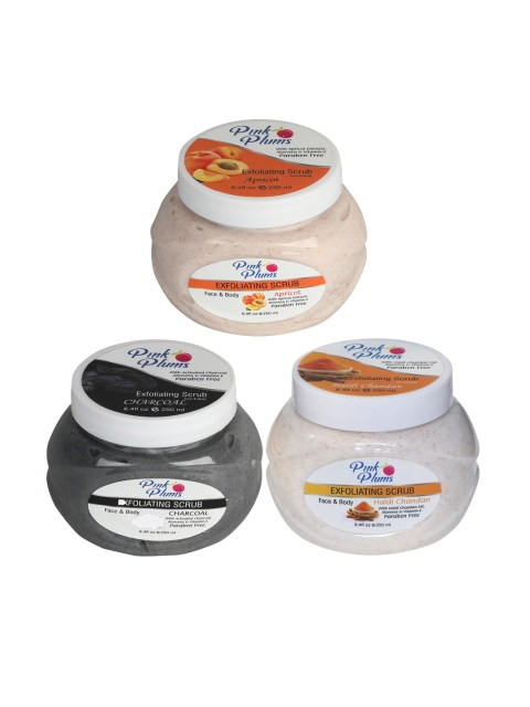 Pink Plums Apricot - Charcoal - Haldi Chandan Face & Body Exfoliating Scrubs 750 ml, Off white
Pink Plums Apricot - Charcoal - Haldi Chandan Face & Body Exfoliating Scrubs 750 ml, Off white