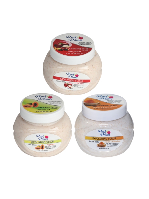 Pink Plums Fruit Mix - Haldi Chandan - Papaya Face & Body Exfoliating Scrubs 750 ml, Off white
Pink Plums Fruit Mix - Haldi Chandan - Papaya Face & Body Exfoliating Scrubs 750 ml, Off white