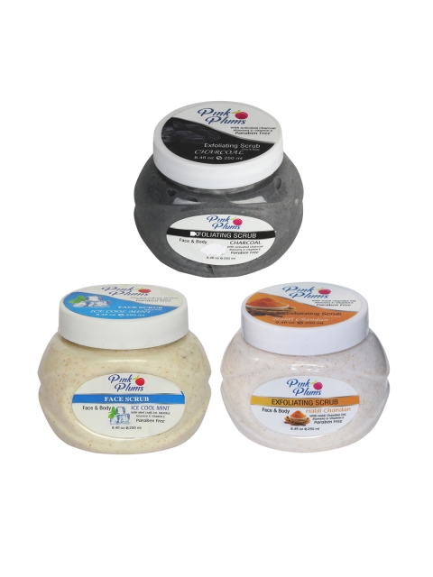 Pink Plums Charcoal - Haldi Chandan - Ice Cool Mint Face & Body Exfoliating Scrubs 750 ml, Off white
Pink Plums Charcoal - Haldi Chandan - Ice Cool Mint Face & Body Exfoliating Scrubs 750 ml, Off white