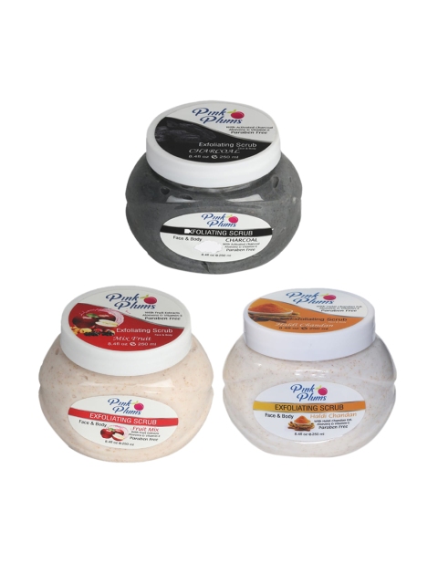 Pink Plums Charcoal-Fruit Mix-Haldi Chandan Face & Body Exfoliating Scrubs 750 ml, Multi
Pink Plums Charcoal-Fruit Mix-Haldi Chandan Face & Body Exfoliating Scrubs 750 ml, Multi