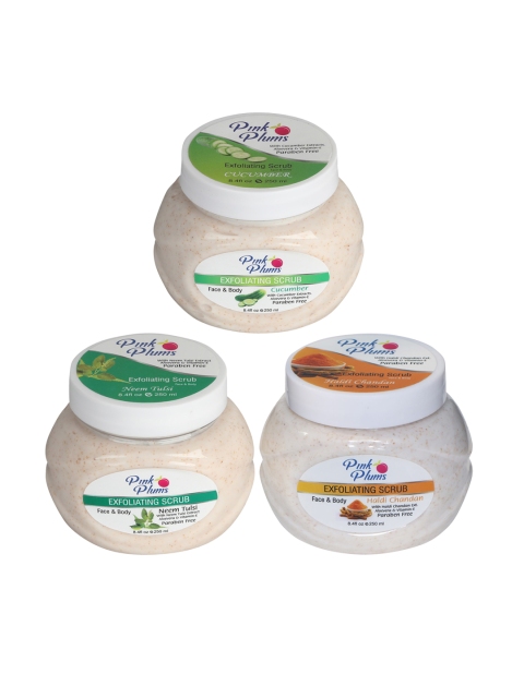 Pink Plums Cucumber-Haldi Chandan-Neem Tulsi Face & Body Exfoliating Scrubs 750 ml, Beige
Pink Plums Cucumber-Haldi Chandan-Neem Tulsi Face & Body Exfoliating Scrubs 750 ml, Beige